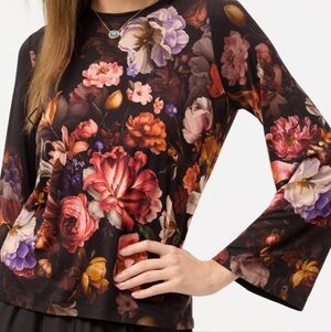 Johnny Was The Janie Favorite Flare Sleeve Crew Neck Shirt Size XL